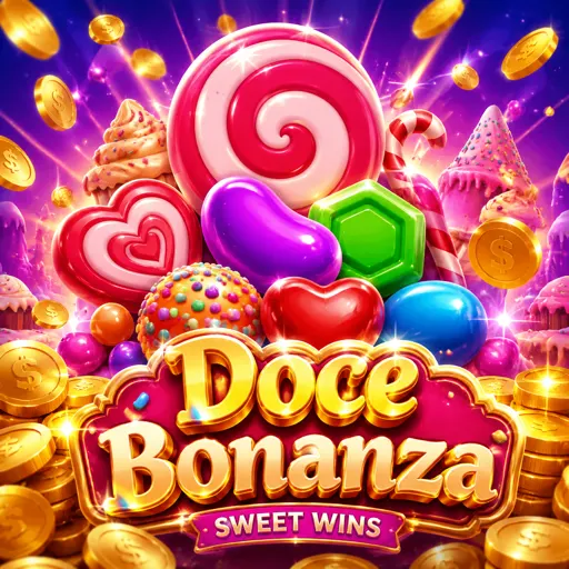Capa do slot Sweet Bonanza com doces coloridos