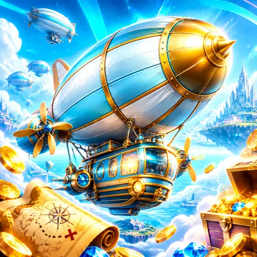 Capa do jogo Zeppelin com dirigível subendo e multiplicador